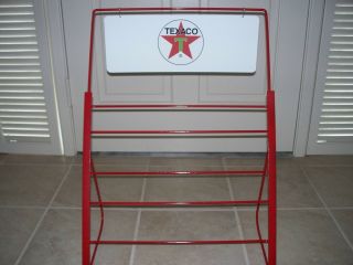 Texaco Red Quart Oil Can Display Rack Made In America By An American