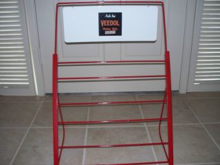 TEXACO RED QUART OIL CAN DISPLAY RACK made in AMERICA BY AN AMERICAN 3