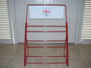 TEXACO RED QUART OIL CAN DISPLAY RACK made in AMERICA BY AN AMERICAN 5