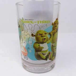 2007 Dreamworks McDonald ' s Shrek The Third Set of 4 Drinking Glass Tumblers 3