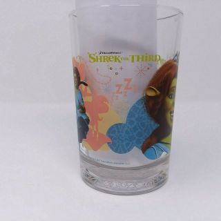 2007 Dreamworks McDonald ' s Shrek The Third Set of 4 Drinking Glass Tumblers 6