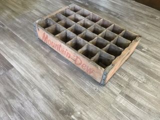Vintage Mountain Dew Crate With Hillbilly Logo On Ends For 24 Soda Bottles