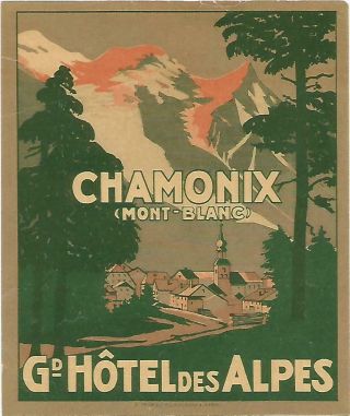 Grand Hotel Des Alpes Luggage Deco Label (chamonix)