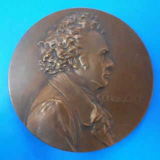 Antique Bronze Medal Franz Schubert Signed F.  Stiasny
