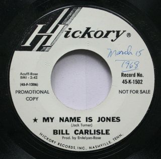 Country Promo Nm 45 Bill Carlisle - All Of This For Sally / My Name Is Jones On 2