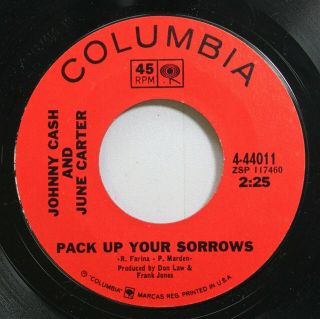 Country 45 Johnny Cash And June Carter/ferlin Husky - Pack Up Your Sorrow / Jack