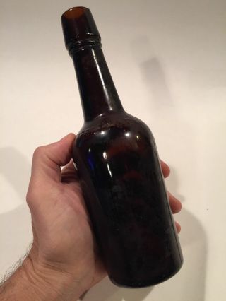 1800s EARLY RARE Red Amber C.  W.  Abbott ' s Pontil Mark Bitters Bottle MB - 0605 2