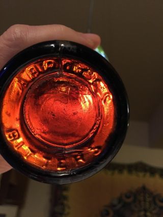 1800s EARLY RARE Red Amber C.  W.  Abbott ' s Pontil Mark Bitters Bottle MB - 0605 5