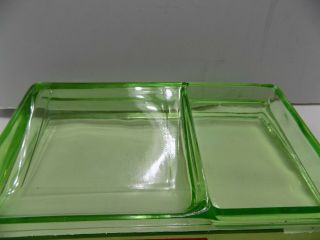 1920’s Green Vaseline Glass Clarks Teaberry Chewing Gum Change Tray 2