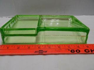 1920’s Green Vaseline Glass Clarks Teaberry Chewing Gum Change Tray 4
