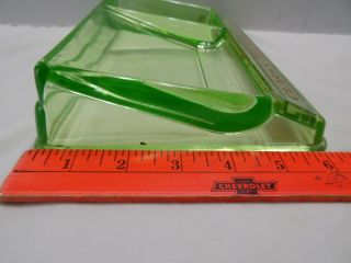 1920’s Green Vaseline Glass Clarks Teaberry Chewing Gum Change Tray 5