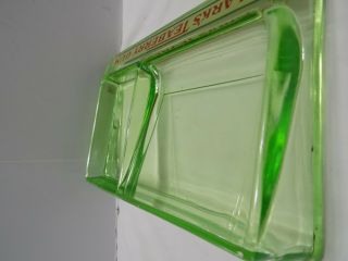 1920’s Green Vaseline Glass Clarks Teaberry Chewing Gum Change Tray 6