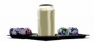 (1) Drink And Chips Tray Holds 92 Poker Chips -