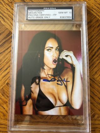 Megan Fox 3.  5”x4.  5” Signed Auto Photo Sexy Psa/dna Gem 10