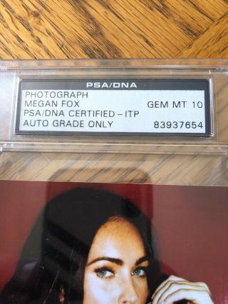 Megan Fox 3.  5”x4.  5” Signed Auto Photo Sexy PSA/DNA Gem 10 3