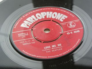 THE BEATLES 1962 LOVE ME DO RED PARLOPHONE P T TAX CODE 5