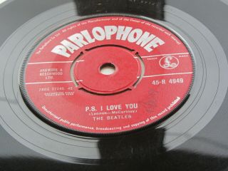 THE BEATLES 1962 LOVE ME DO RED PARLOPHONE P T TAX CODE 7