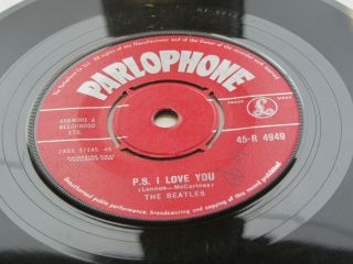 THE BEATLES 1962 LOVE ME DO RED PARLOPHONE P T TAX CODE 8