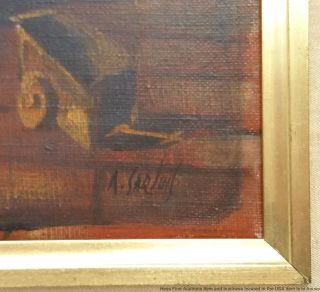 Antique Dutch Interior Genre Signed A Sarluis Oil Painting Mother Child 2