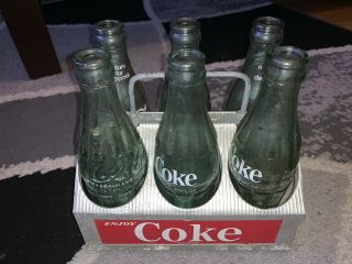 Vintage Antique Old Coca Cola Coke 1950s Aluminum Six Pack Bottle Carrier Holder