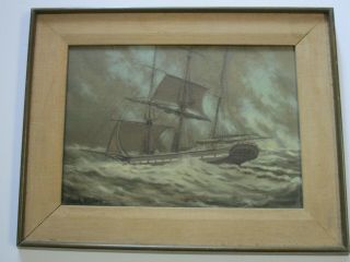 Frank Kipling Oil Painting Seascape Ocean Nautical Boats Ships Storm