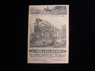 1875/76 Lake Shore & Mich.  Southern Ry.  Railroad Trade Card