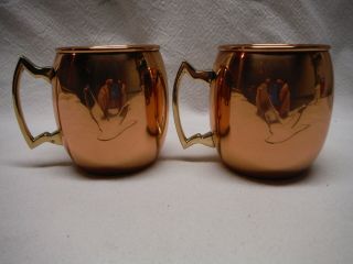 Set Of 2 Grey Goose Vodka Fly Beyond Moscow Mule Copper Plated Mugs Cups