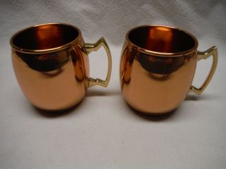 SET OF 2 GREY GOOSE VODKA FLY BEYOND MOSCOW MULE COPPER PLATED MUGS CUPS 3