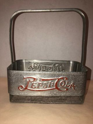 Vintage Pepsi Cola Double Metal 6 Pack Carrier Bottle Holder Advertising