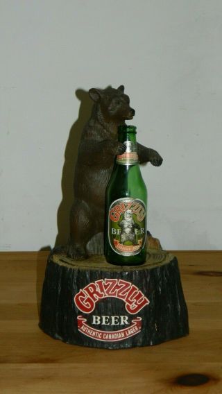 Vint.  1980s Standing Grizzly Bear Canadian Lager Beer 3d Advertisement Display
