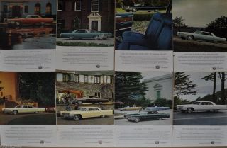 1965 Cadillac Advertisements X8,  Deville Sedan,  Fleetwood,  Etc,  Older Models Too