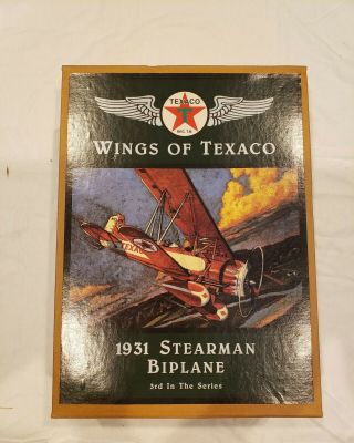 Die Cast Bank Wings Of Texaco 1931 Stearman Biplane Airplane Bank 3 In Series.