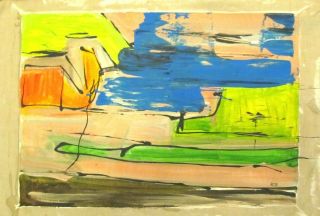 Vintage abstract oil on canvas Richard Diebenkorn Modern art 20th century 2