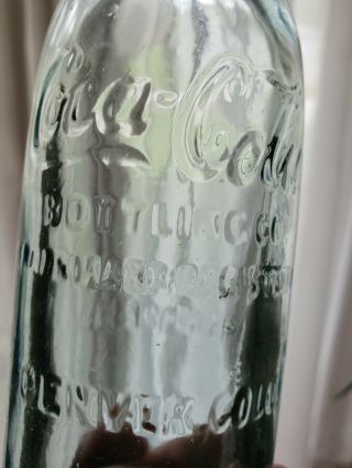 COCA COLA DENVER COLO blue straight side coke bottle 1908 6