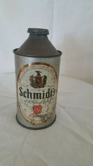 Schmidt’s Flat Bottom Cone Top Beer Can Philadelphia Pa - 001004