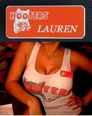 Hooters Girl Uniform Lauren Name Tag Halloween Costume Pin Badge Accessory