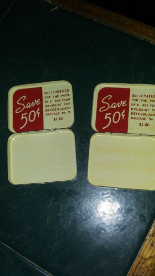 SHEIK Condom 2 Vintage Tin ' s 3