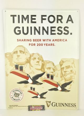 Guinness Draught Irish Stout Toucan America Metal Beer Sign 19x14” -