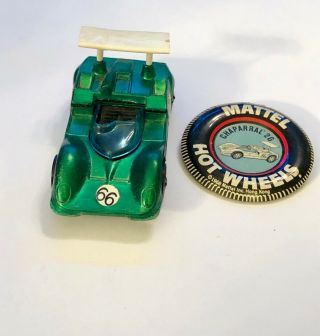 Hot Wheels Redline Chaparral 2g 1969 Green With Button