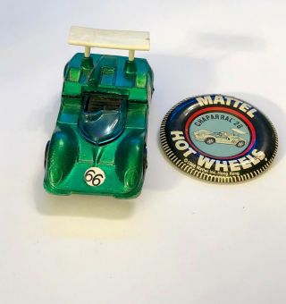 Hot Wheels Redline Chaparral 2G 1969 Green With Button 2