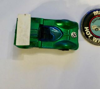 Hot Wheels Redline Chaparral 2G 1969 Green With Button 4