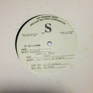 They Might Be Giants Ant Twisting Elektra James K.  Polk Record Vinyl Album 2