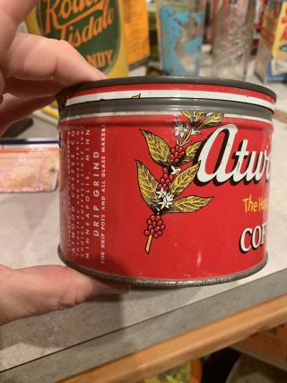 Vintage Atwood’s Coffee Tin Can Advertising Minneapolis Mn Minnesota Happy Blend 2