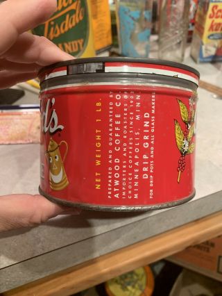 Vintage Atwood’s Coffee Tin Can Advertising Minneapolis Mn Minnesota Happy Blend 3