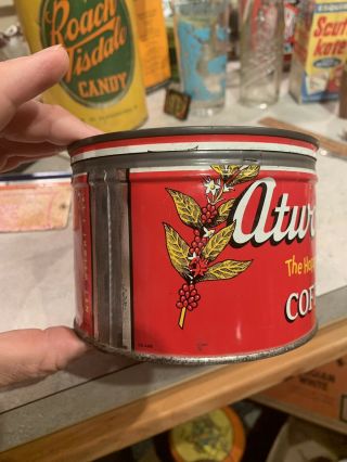 Vintage Atwood’s Coffee Tin Can Advertising Minneapolis Mn Minnesota Happy Blend 5