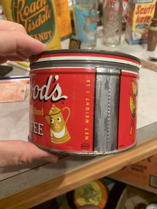 Vintage Atwood’s Coffee Tin Can Advertising Minneapolis Mn Minnesota Happy Blend 6