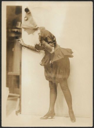 1920s Art Deco Pierrot Clown Sexy Model Charles Sheldon Fox Shoes Ad Photograph