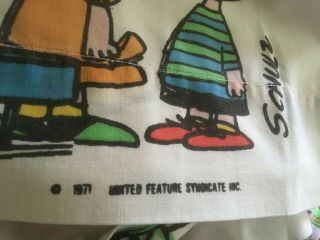 1971 Peanuts Snoopy Charlie Brown Twin Flat Bed Sheet & 2 Pillowcases