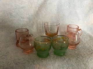 Vintage Pink Depression Shot Glass Mugs