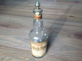 Antique Vintage Harmony Of Boston Bay Rum Barber Bottle W/stopper